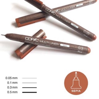 ปากกา Copic multiliner สี sepia grey brown