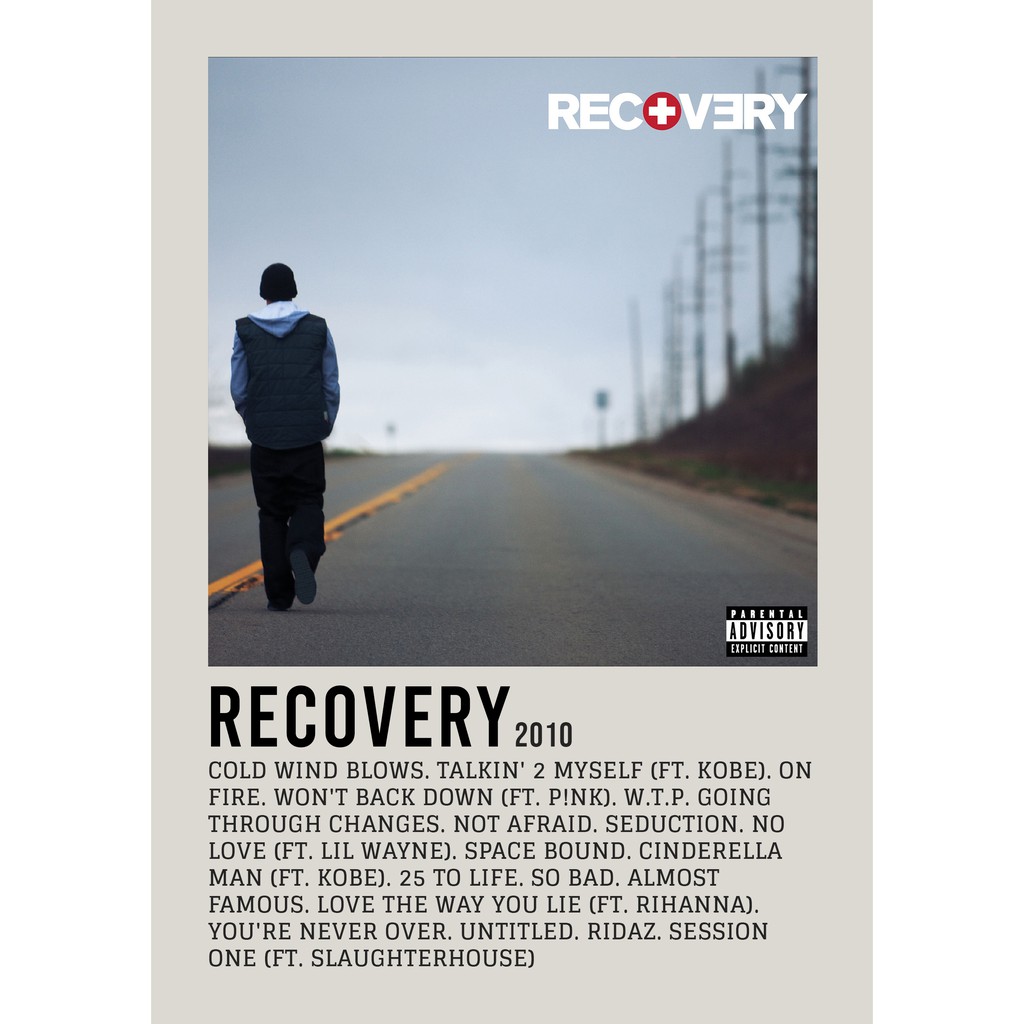 Aesthetic Poster Wall Recovery อัลบั้มโดย eminem rapper อันโด่งดัง
