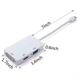 Mini 3 in 1 Mini Display Port (DP) to VGA / HD / DVI สายแปลงสัญญาณ