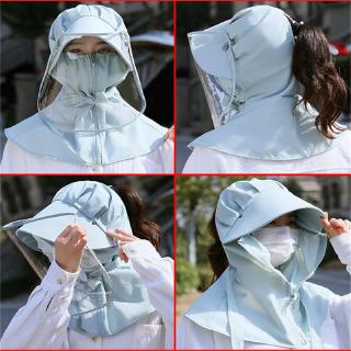 หมวกกันไวรัส Face Mask Neck Fisherman Hat Mask protective cap Plastic Protection หมวกกันละออง
