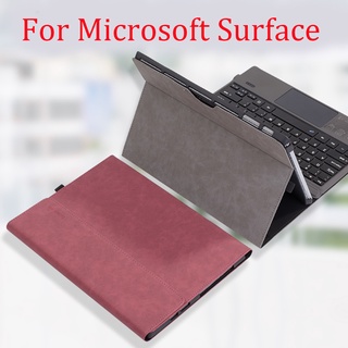 เคสหนัง PU คุณภาพสูง พร้อมสายคล้อง สําหรับ Microsoft Surface Go 2 Pro 4 5 6 7 X