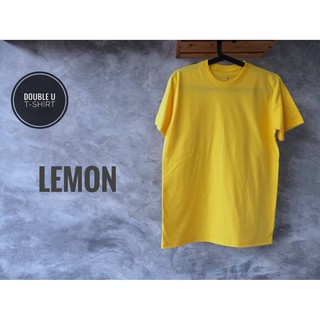 ออกใบกำกับภาษีได้ - เสื้อยืดสีพื้น Lemon (สีเหลือง) **ไม่มีการเย็บตะเข็บข้างตัวเสื้อ**