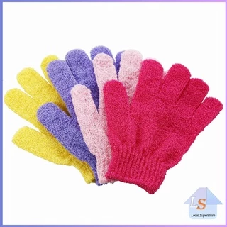 ถุงมืออาบน้ำ ขจัดเซลล์ผิวเก่า ถุงมือขัดผิวอาบน้ำ พร้อมส่ง Glove-style bath towel
