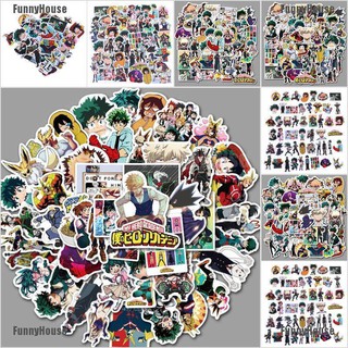 [FunnyHouse] สติกเกอร์ ลายการ์ตูนอนิเมะ My Boku No Hero Academia สําหรับติดตกแต่งกระเป๋าเดินทาง แล็ปท็อป สเก็ตบอร์ด 50 ชิ้น