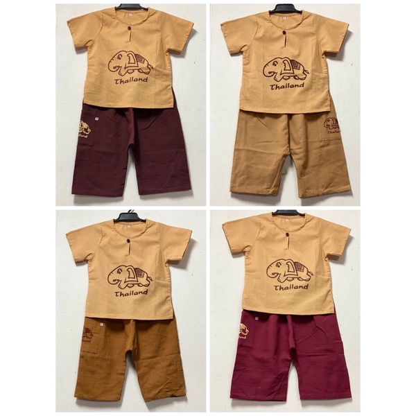 ชุดผ้าฝ้ายพิมช้างThailand พร้อมส่ง ไม่ตกสี✅
