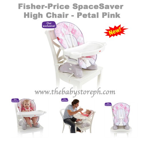 ส งฟร Fisher Price Spacesaver High Chair Petal Pink Shopee