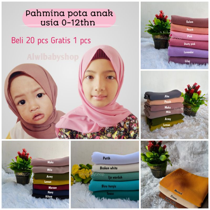 Pashmina POTA CHILDREN | เด็ก& 39;s พาสมีนากึ่งสําเร็จรูป | เชือก พาสมีนา | ฮิญาบสําหรับ CHILDREN AG