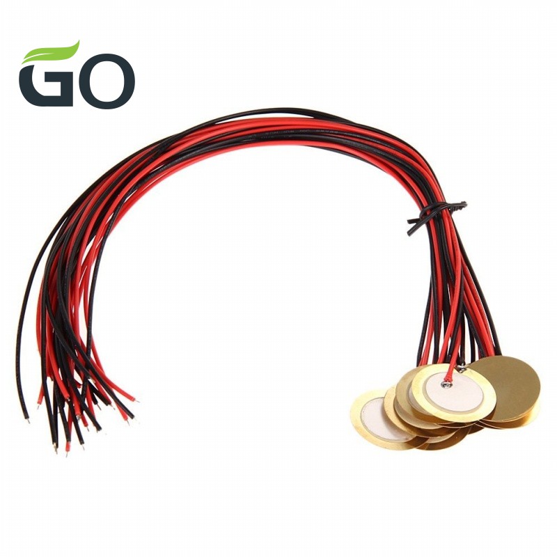 12 ชิ้น 27 มิลลิเมตร Piezo Discs พร้อมตะกั่ว Mic Drum Trigger Acoustic Pickup