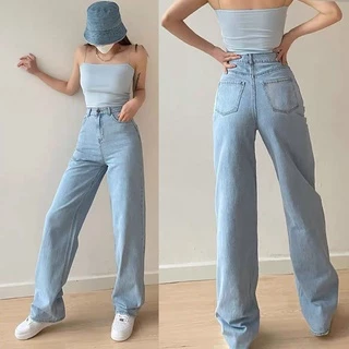 jeans 206 กางเกงยีนส์ผู้หญิง ทรงกระบอก เอวสูง กางเกงผู้หญิง