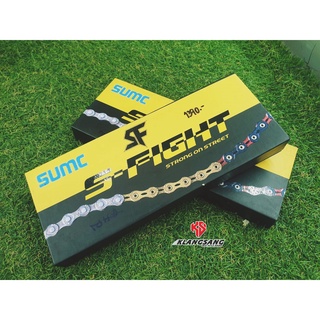 โซ่SUMC S-FIGHT SX11 E 11Sp. เซาะร่อง สีอะโนไดซ์ (สีรุ้ง) ไทเทเนี่ยม (มีกล่อง)