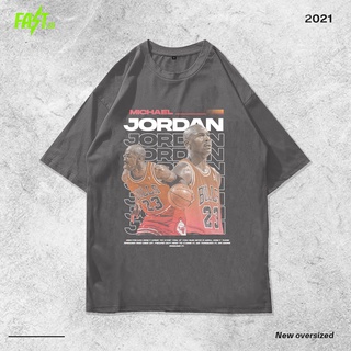 เสื้อยืด ขนาดใหญ่ พิมพ์ลาย Michael Jordan