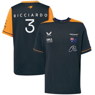 เสื้อยืดแขนสั้นลําลอง พิมพ์ลายทีม F1 McLaren Drivers No.3 Daniel Ricciardo พลัสไซซ์ สําหรับผู้ชาย และผู้หญิง 2022