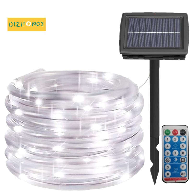 8-Types Solar Light Rope 200 Led, Waterproof Solar Led Rope Tube Light ...