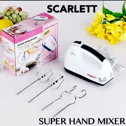 เครื่องผสมอาหาร SCARLETT เครื่องตีไข่ไฟฟ้า 7 Speeds super hand mixer ที่ตีฟองนม เครื่องตีแป้ง ตะกร้อไฟฟ้า สินค้าพร้อมส่ง