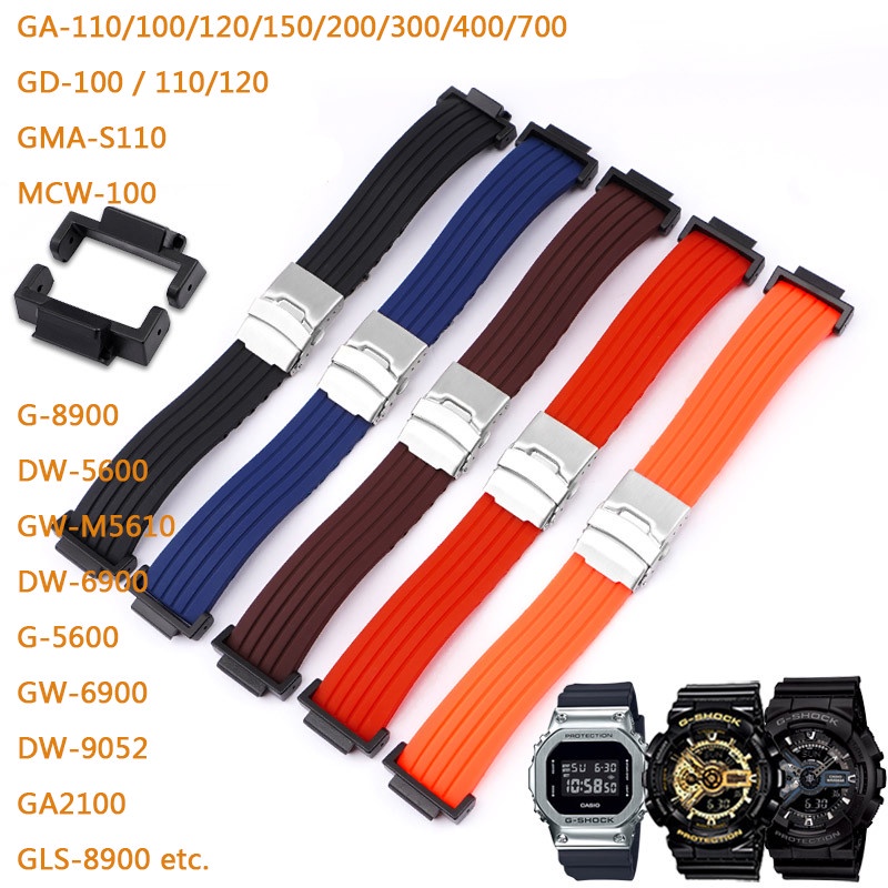 สายนาฬิกาข้อมือซิลิโคน 16 มม. อุปกรณ์เสริม สําหรับ Casio G-Shock GA-2100 GA-110 GD-100 DW-5600 6900 GW-M5610