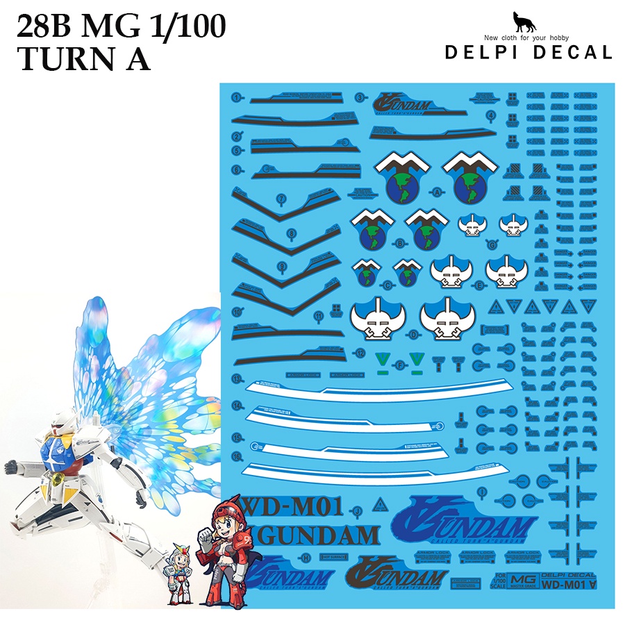 ดีคอลน้ำ [DELPI] 288 288H / 288N MG TURN A WD-M01 GUNDAM 1/100 [WATER DECAL]