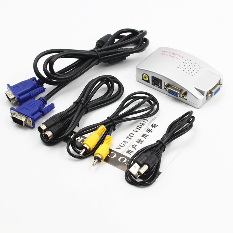 Box PC TO TV Converter (VGA to AV เหลือง) (สีเงิน)