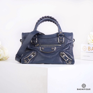 BALENCIAGA MINI CITY EDGE NAVY SHW