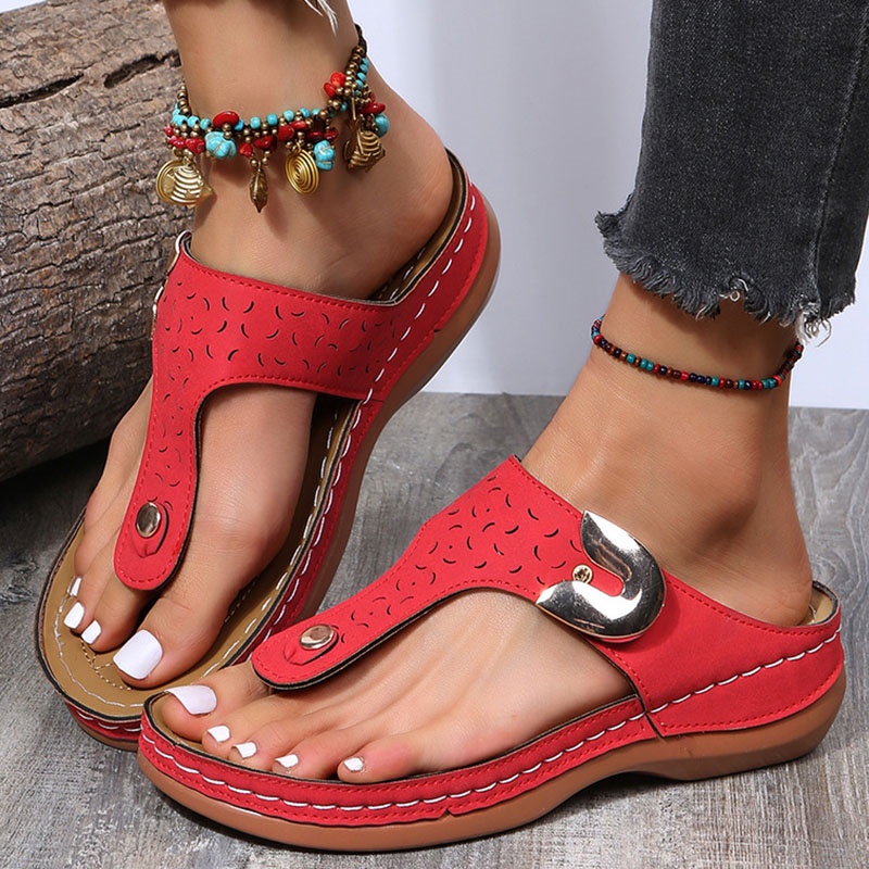TOOCOOL W2160 Women's Flip Flops - Anatomical Footbed Wedge Sandals