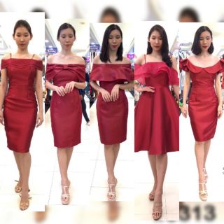 🔴แชทถามสต็อคก่อนจ่ายเงิน🔴SM L XL 2XL 3XL RED  SHORT DRESS เดรสแดง  เดรสไปงาน เดรสออกงาน เดรสสั้นแดง เดรสแดงสั้น