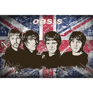 โปสเตอร์ Oasis โอเอซิส วง ดนตรี รูป ภาพ ติดผนัง สวยๆ poster 34.5 x 23.5 นิ้ว (88 x 60 ซม.โดยประมาณ)