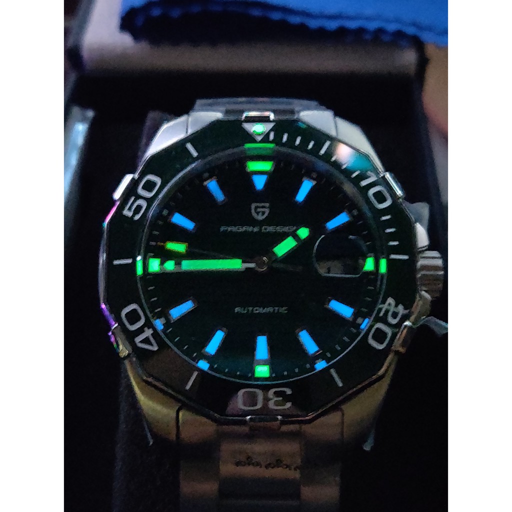 PAGANI DESIGN PD1617 หน้าเขียว เครื่องAutomatic ของแท้ 100% สินค้ามือ1ยังไม่ได้แกะซิล พรายน้ำ 2 สี