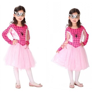 kd7.1 ชุดสไปเดอร์แมนเด็กหญิงสีชมพู Spidergirl ไซส์ความสูง 110-120cm.