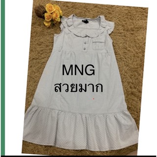 🛑🛑ตัวเดียว❗️🛑🛑 💥Sales💥Gray “MNG” scot DressSizeEur L อก40”สวยจริงๆ คอระบายผ้าดี ใส่น่ารักๆสบายมากจ้า