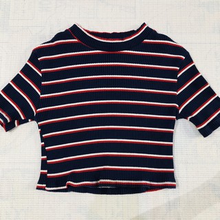 Crop top strip blue red ใส่ครั้งเดียวค่ะ