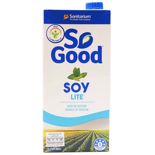 SO GOOD Soy Milk LITE 1 L. แซนนิทาเรียม โซกู้ด น้ำนมถั่วเหลือง สูตรไลท์ 1 ล.