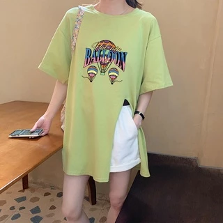 เสื้อยืดผู้หญิงแฟชั่นสาวอวบสีขาว oversize คอกลมแขนสั้น เสื้อผ้าวัยรุ่นน่ารัก เสื้อโอเวอร์ไซส์สไตล์เกาหลี สกรีนลาย xxl