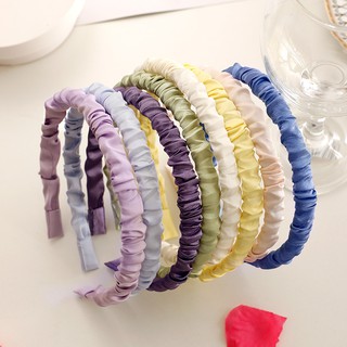 พร้อมส่งในไทย ที่คาดผม ผ้าซาติน ไม่บีบหัว สีพาสเทล