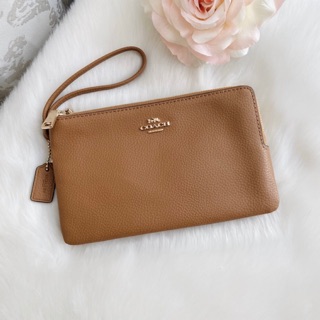 ⭐️ฟรีค่าจัดส่งemsทุกแบบ คล้องมือ 2Zip Size L DOUBLE ZIP WALLET  COACH F87857 IM/LIGHT SADDLE