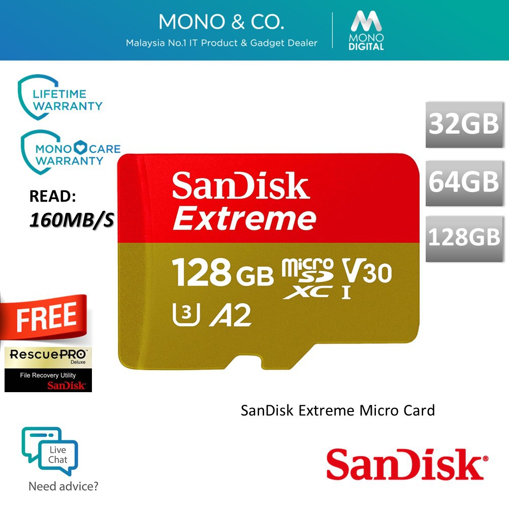 Original Sandisk Extreme Pro U3 Class 10 Micro Sd Tf Memory Card 32g64gb128gb256gb Micro Sd Tf C 