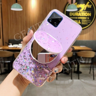 เคสโทรศัพท์ Samsung Galaxy A42 5G New Casing 2020 Case Fashion Makeup Mirror Stand Phone Softcase Silicone Clear Back Cover SamsungA42