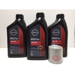 ชุดถ่ายน้ำมันเครื่องสังเคราะห์นิสสัน 5W30 3L (อะไหล่แท้ NISS…
