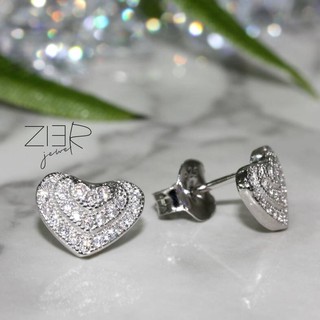 ต่างหูเงินแท้ 925 ประดับพลอยCZ Earring Silver 925 With Cubic Zirconia-(E23160023)