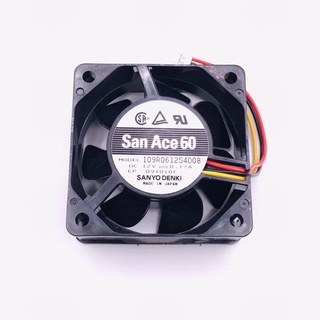 พัดลม San Ace60 รุ่น109R0612S4D08 DC12V-0.17A พัดลมระบายอากาศ พัดลมระบายความร้อน 3สาย 60*60*15mm มีของพร้อมส่งในไทย