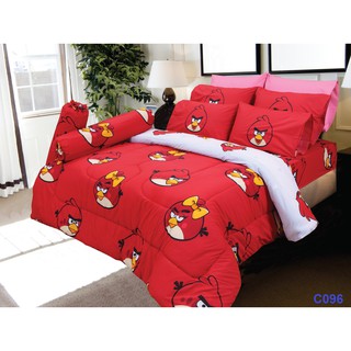 C096: ผ้าปูที่นอน ลายการ์ตูน Angry Bird/Satin