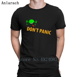 เสื้อผ้าผชเสื้อยืด พิมพ์ลาย Hitchhikers Guide To The Galaxys Movie Dont Panic แฟชั่นฤดูใบไม้ผลิ สําหรับผู้ชายS-5XL