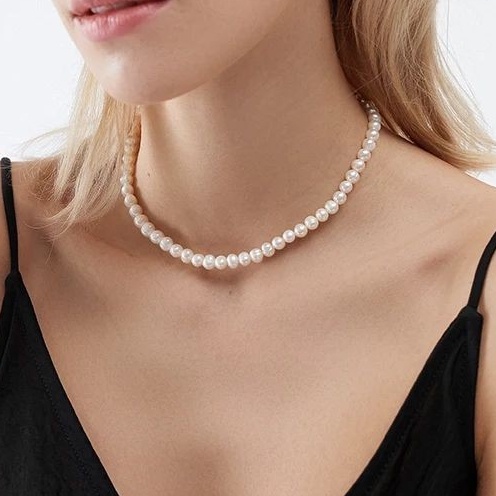 สร้อยคอไข่มุกแท้ ขนากมุก5-6mm ทรงเม็ดกึ่งกลม ยาว15-16นิ้ว เงางาม AA ฟรีกล่องค่ะ - รูปที่ 7