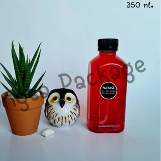 ขวดพลาสติก ขนาด 350 ml ทรงสี่เหลี่ยมเรียบ แบบหนา 20 กรัม ( 50 ใบ / 120 ใบ+พร้อมฝา เลือกสีฝาได้) ขวด บรรจุเครื่องดื่ม PET