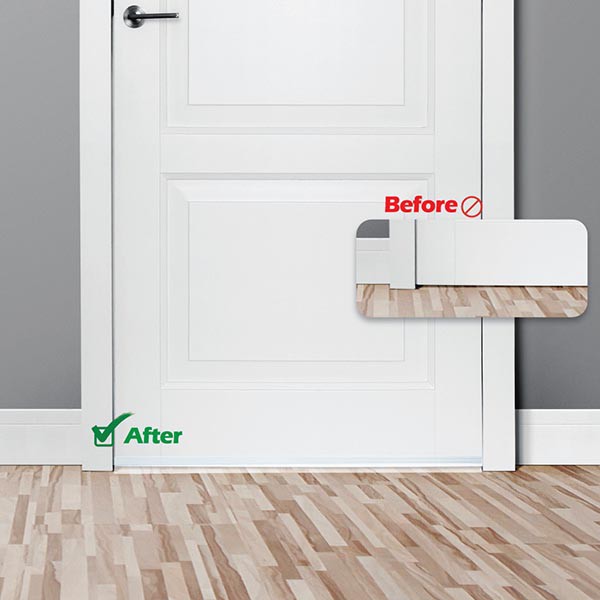 [แผ่นสีใส] SmileArm® ที่กั้นประตู สีใส แถบกาว ยางซิลิโคน คิ้วกันแมลง ปิดช่องใต้ประตู - ใช้ได้กับประตูทุกแบบ - รูปที่ 6