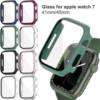 กระจก+ฝาครอบนาฬิกาสําหรับ Apple Watch Series 8 7 Case 41 มม. 45 มม.