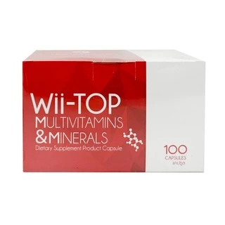 Wii-Top Capsules Multivitamins วี-ท๊อป ผลิตภัณฑ์เสริมอาหาร วิตามินรวม แร่ธาตุ 1 กล่อง100แคปซูล 12780