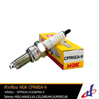 หัวเทียน NGK CPR6EA-9 หัวเทียนรถมอเตอร์ไซค์ สำหรับรุ่น MSX , WAVE 110 , 125 , DREAM , SUPER CUB แท้ 100%   SPPNGK-SCH06