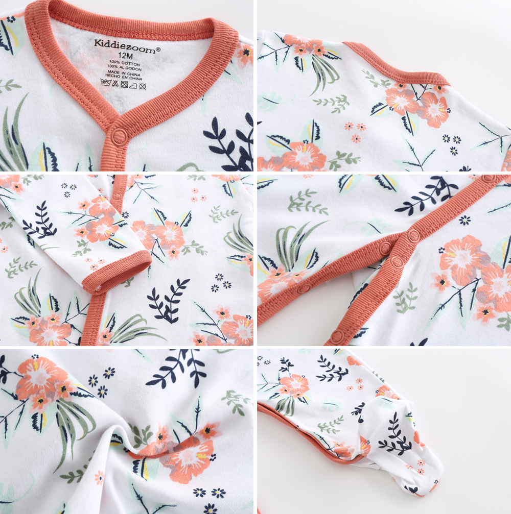 2020 ชุดรอมเปอร์แขนยาวเนื้อผ้าฝ้าย 3 ชิ้นสําหรับเด็กผู้หญิงและเด็กผู้ชาย 0-12 เดือน - รูปที่ 3