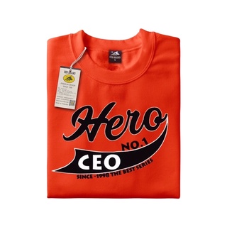 เสื้อยืดแขนสั้น สีส้ม ลาย HERO CEO