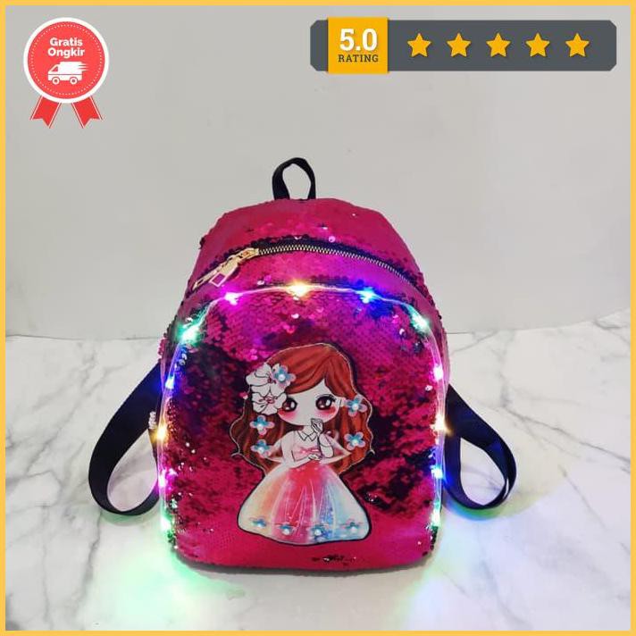 Lol Princess Character Sequin Backpack Led Light Up School Rl3305 Ready789