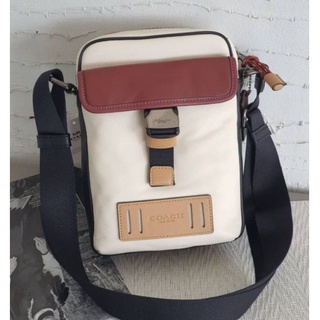 🎀 (สด-ผ่อน) รอสบอดี้ สีเทาขาว COACH 1957 RANGER CROSSBODY IN COLORBLOCKQB/CHALK/HEATHER GREY/BURGUNDY